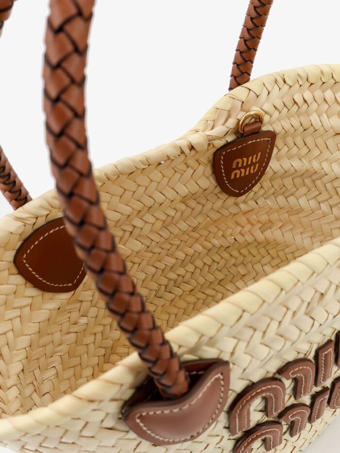 Miu Miu Palmito Handbag With Embossed Lettering Logo