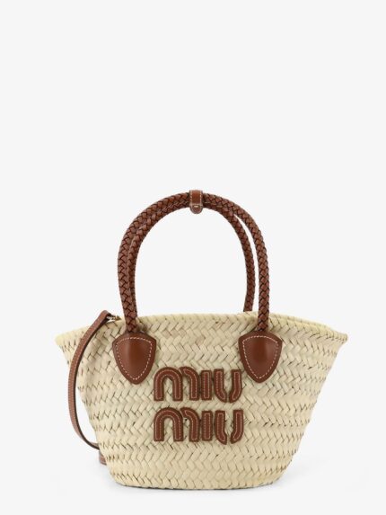 Miu Miu Palmito Handbag With Embossed Lettering Logo