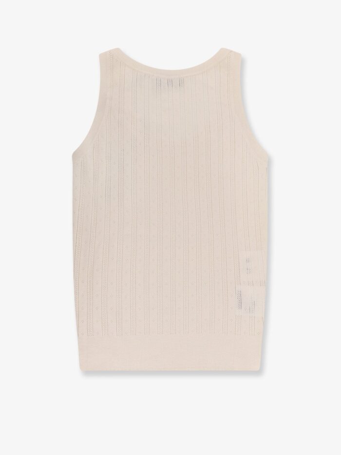 Miu Miu Perforated Cachemire And Silk Top