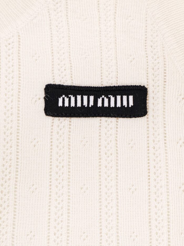 Miu Miu Perforated Cachemire And Silk Top