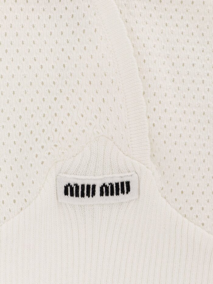 Miu Miu Perforated Cotton Tank Top