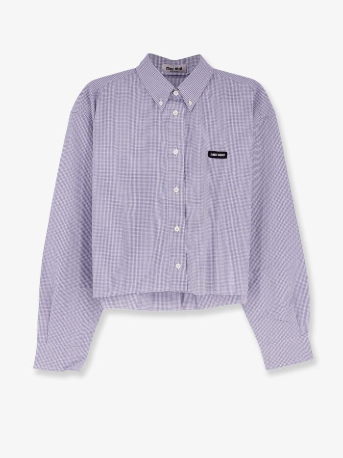miu miu pin check cotton shirt Miu Miu Pin Check Cotton Shirt