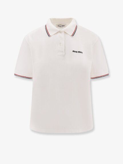 Miu Miu Piqué Polo Shirt With Logo Embroidery