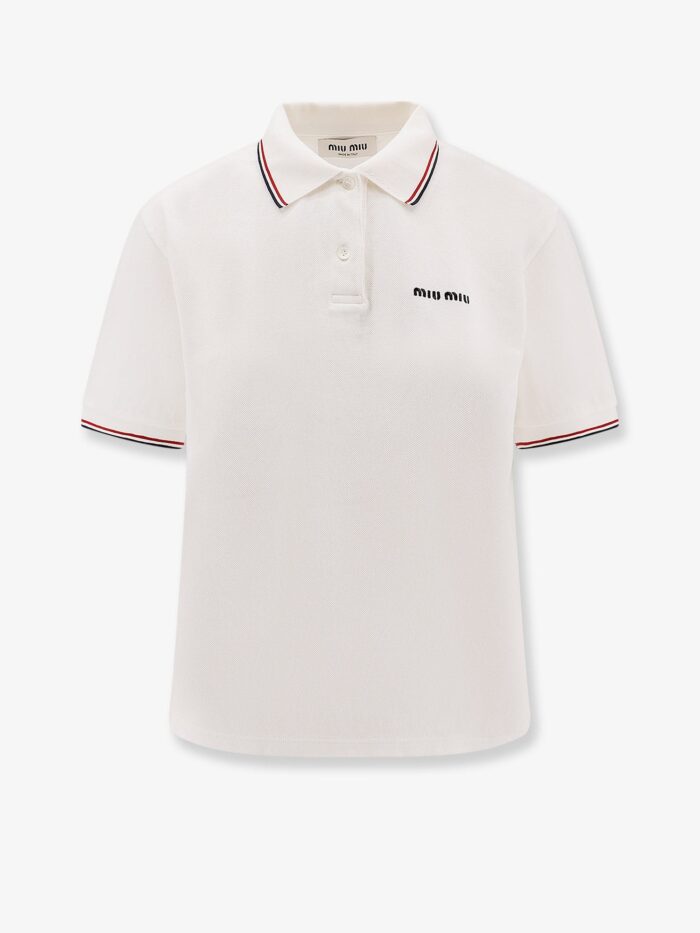 Miu Miu Piqué Polo Shirt With Logo Embroidery
