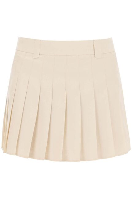 Miu Miu Pleated Mini Skirt With Logo All-over