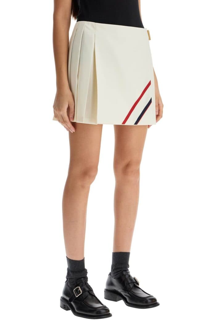 MIU MIU Pleated Wool Mini Skirt