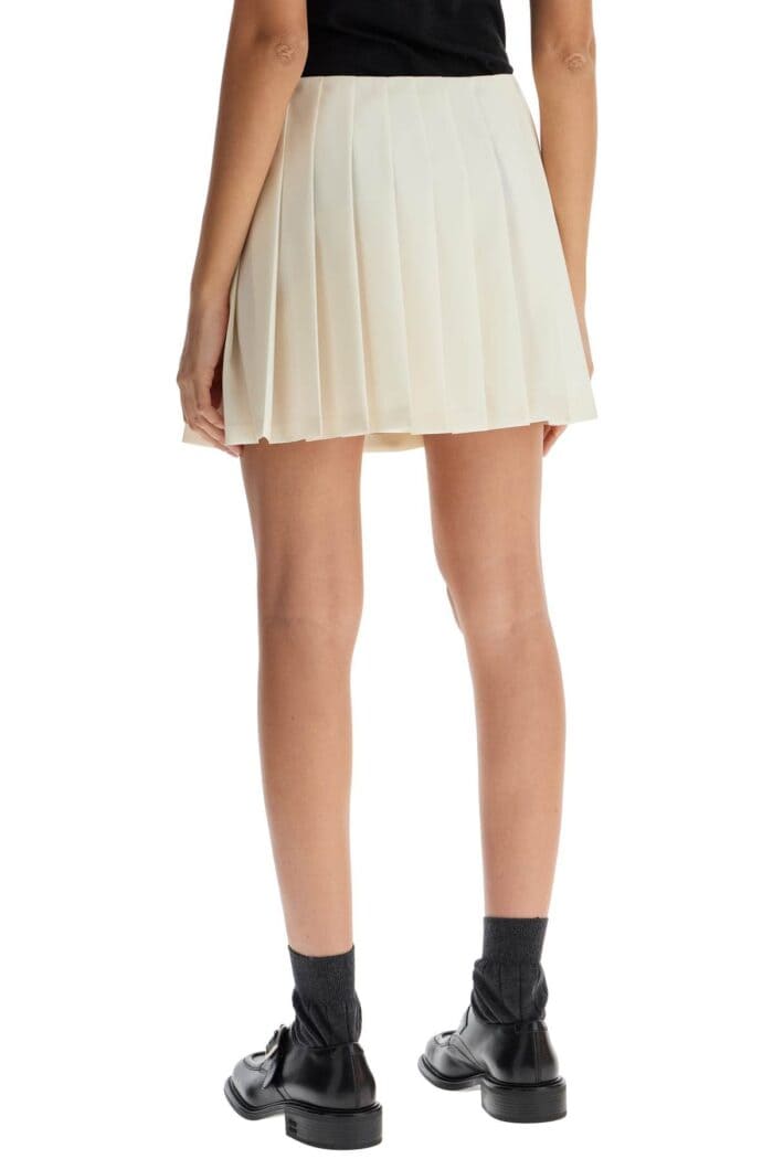 MIU MIU Pleated Wool Mini Skirt