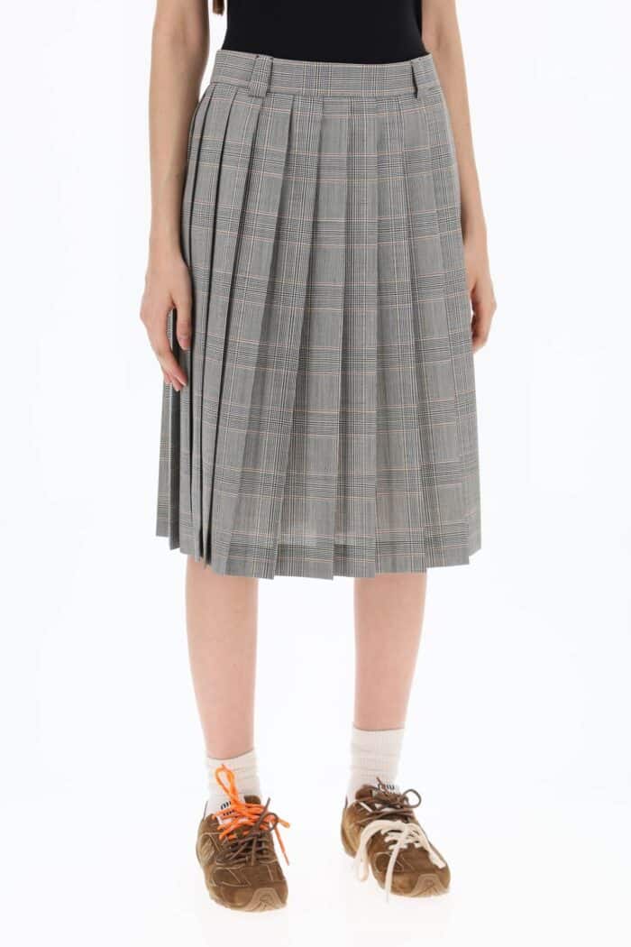 MIU MIU 'pliss Prince Of Wales Midi Sk