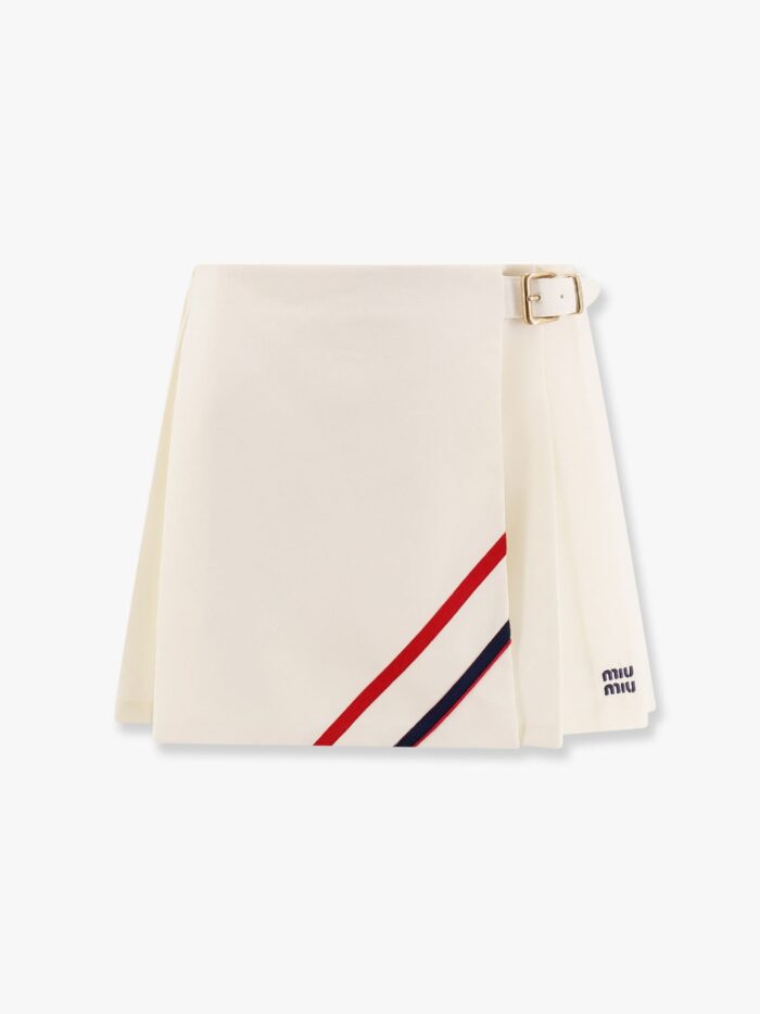 Miu Miu Plissé Wool And Mohair Skirt