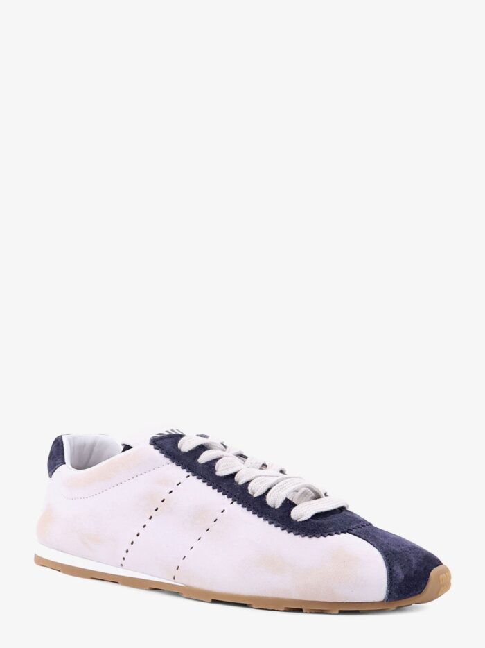 Miu Miu Plume Leather And Suede Sneakers With Used Effect