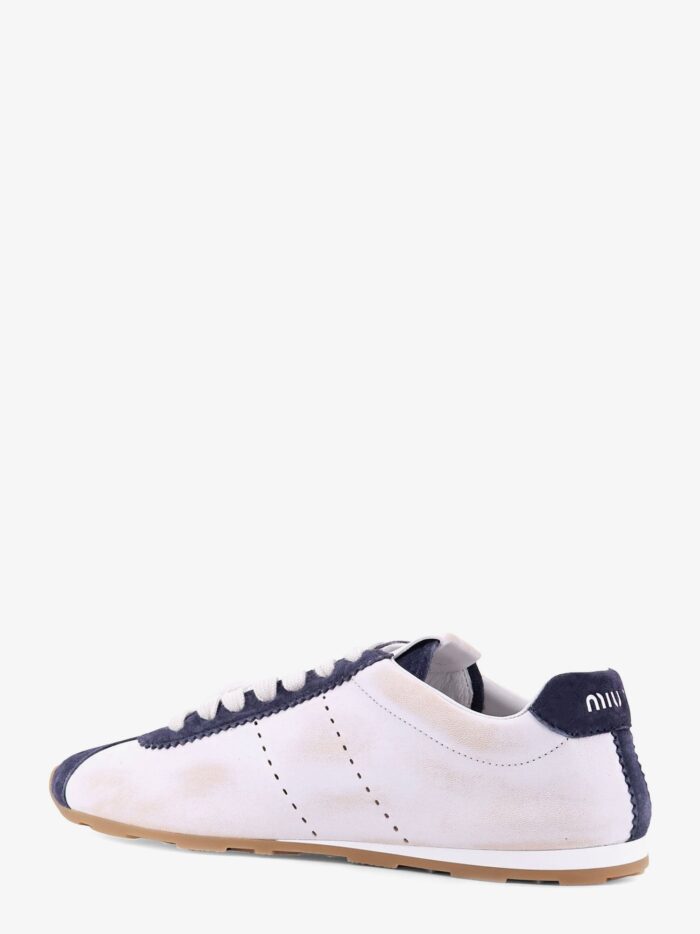 Miu Miu Plume Leather And Suede Sneakers With Used Effect