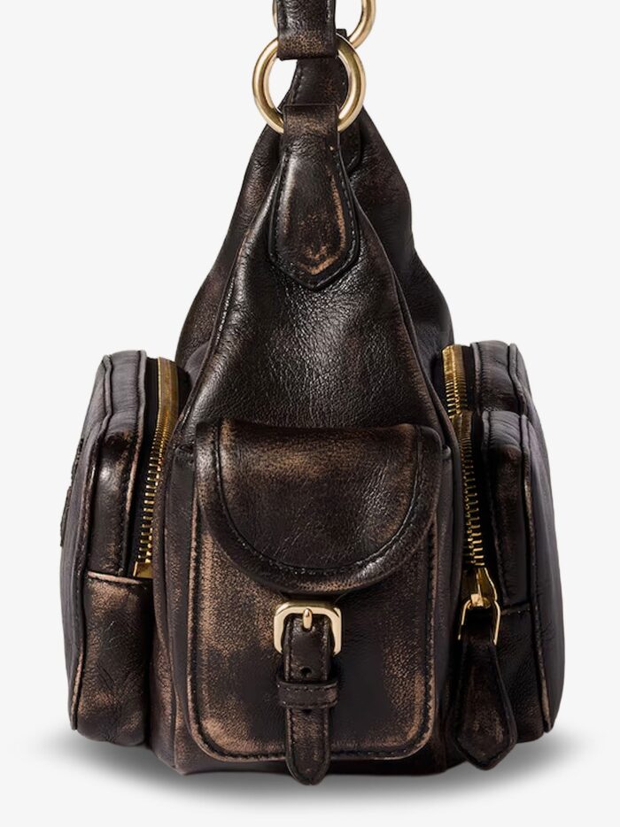 Miu Miu Pocket Leather Shoulder Bag