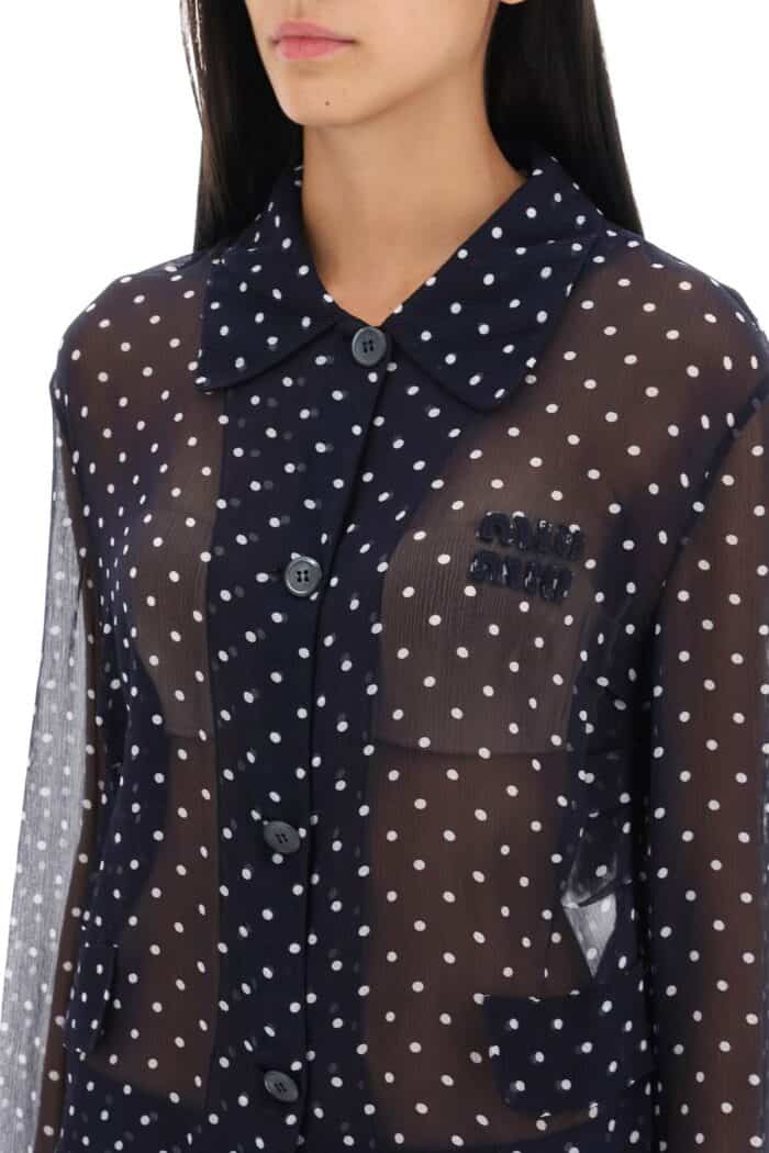 Miu Miu Polka Dot Chiffon Shirt