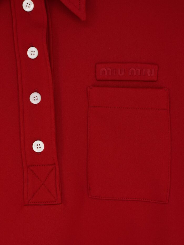 Miu Miu Polo Shirt With Lettering Logo Patch