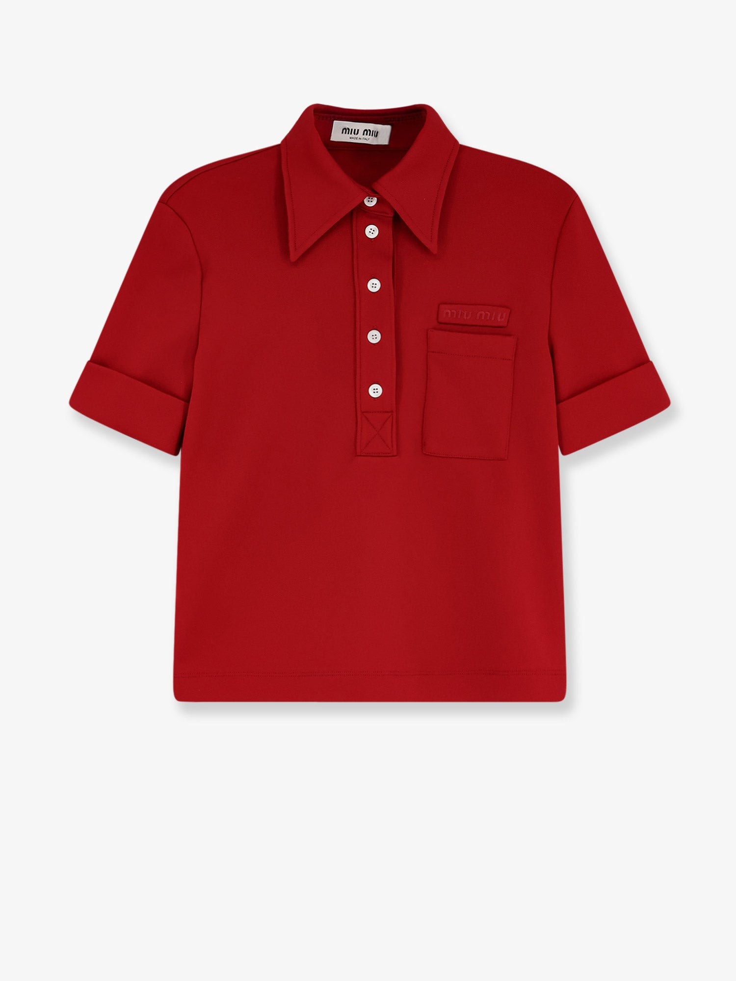 Miu Miu Polo Shirt With Lettering Logo Patch