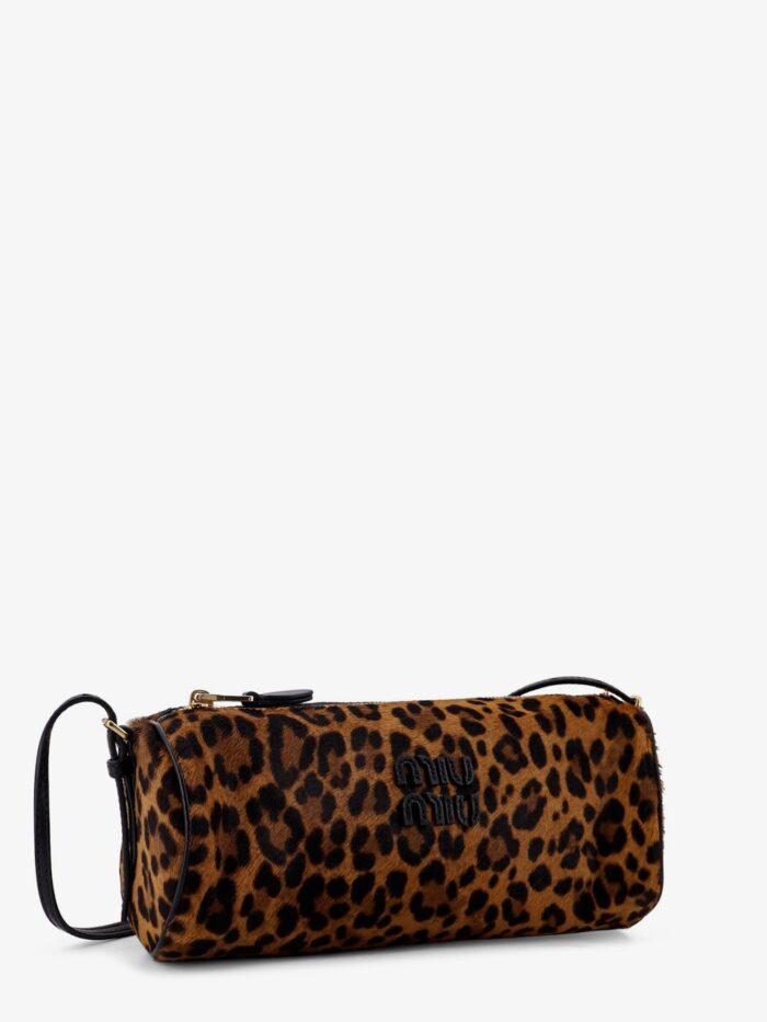Miu Miu Pouch Leather Bag With Animal Print