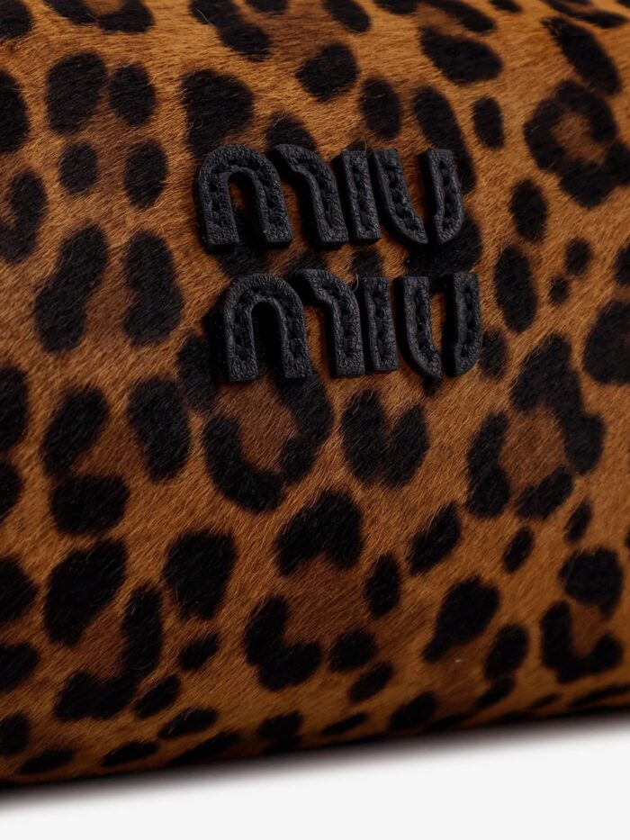 Miu Miu Pouch Leather Bag With Animal Print