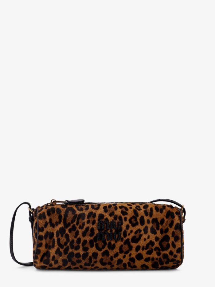miu miu pouch leather bag with animal print Miu Miu Pouch Leather Bag With Animal Print