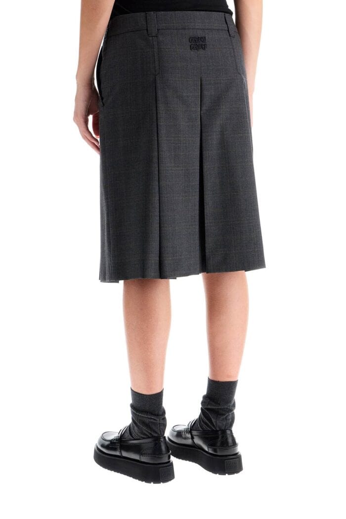 MIU MIU 'prince Of Wales Pleated Skirt'