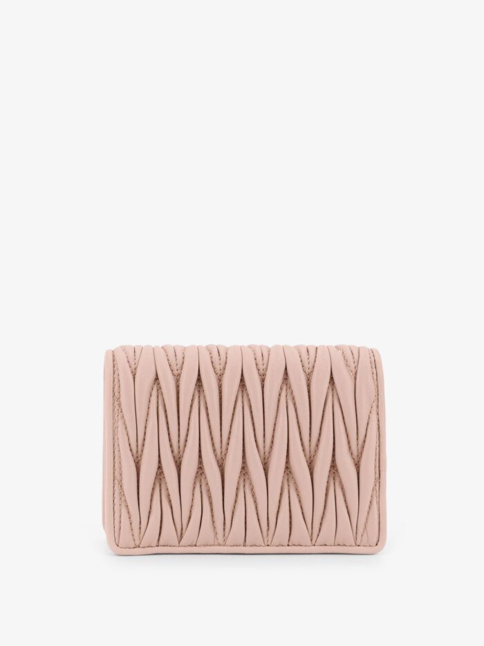 Miu Miu Quilted Leather Wallet With Front Lettering Logo