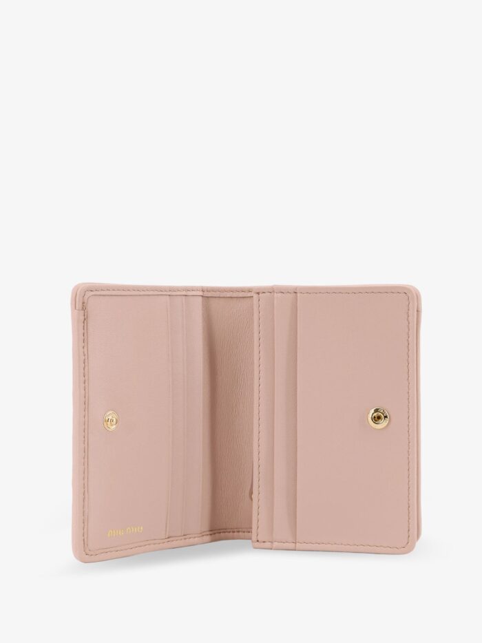 Miu Miu Quilted Leather Wallet With Front Lettering Logo