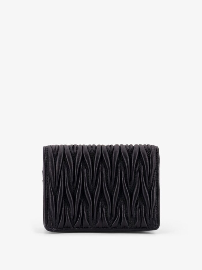 Miu Miu Quilted Leather Wallet With Lettering Logo On The Front