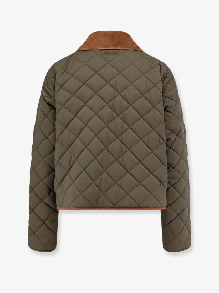 Miu Miu Quilted Nylon Jacket With Suede Details
