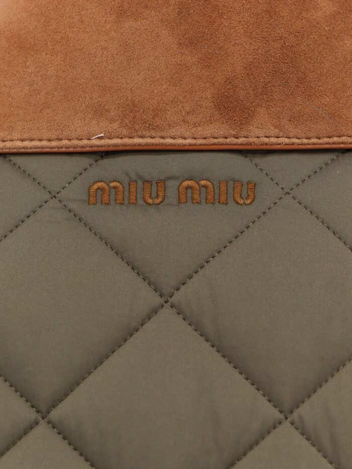 Miu Miu Quilted Nylon Jacket With Suede Details