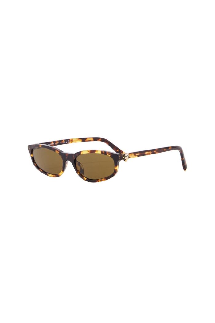 MIU MIU Rectangular Honey Havana Bio Acetate Sunglasses With Brown Lenses