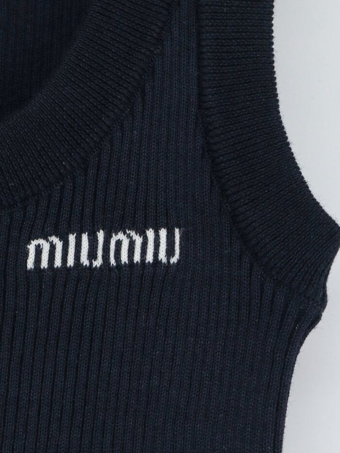 Miu Miu Ribbed Cotton Tank Top
