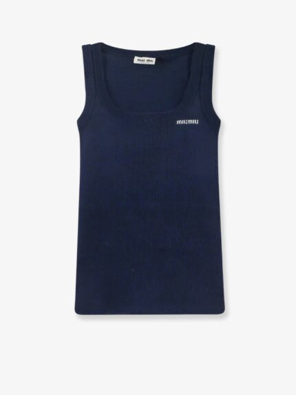 Miu Miu Ribbed Cotton Tank Top