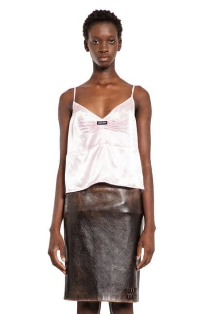 MIU MIU Ruched Satin Top