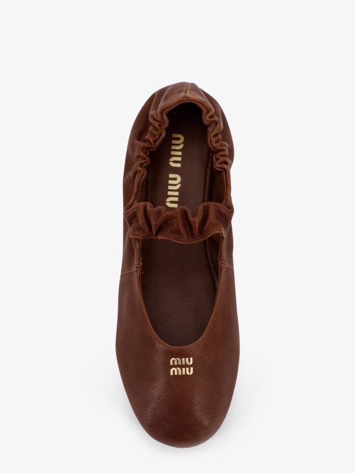 Miu Miu Ruches Leather Ballerinas