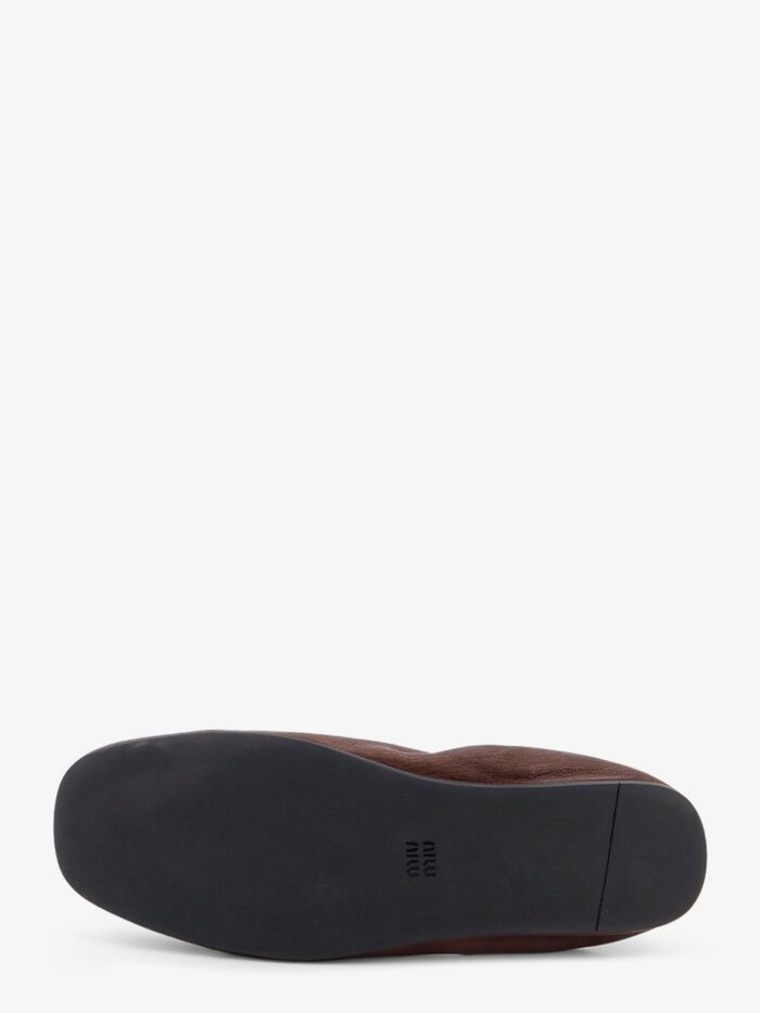 Miu Miu Ruches Leather Loafers