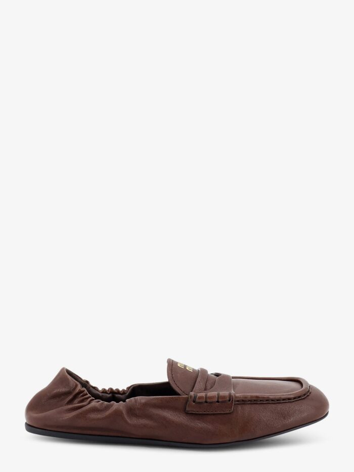 Miu Miu Ruches Leather Loafers