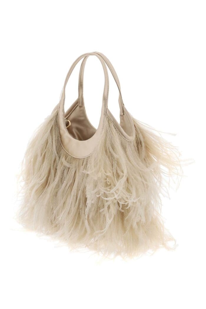 MIU MIU Satin Handbag With Feathers