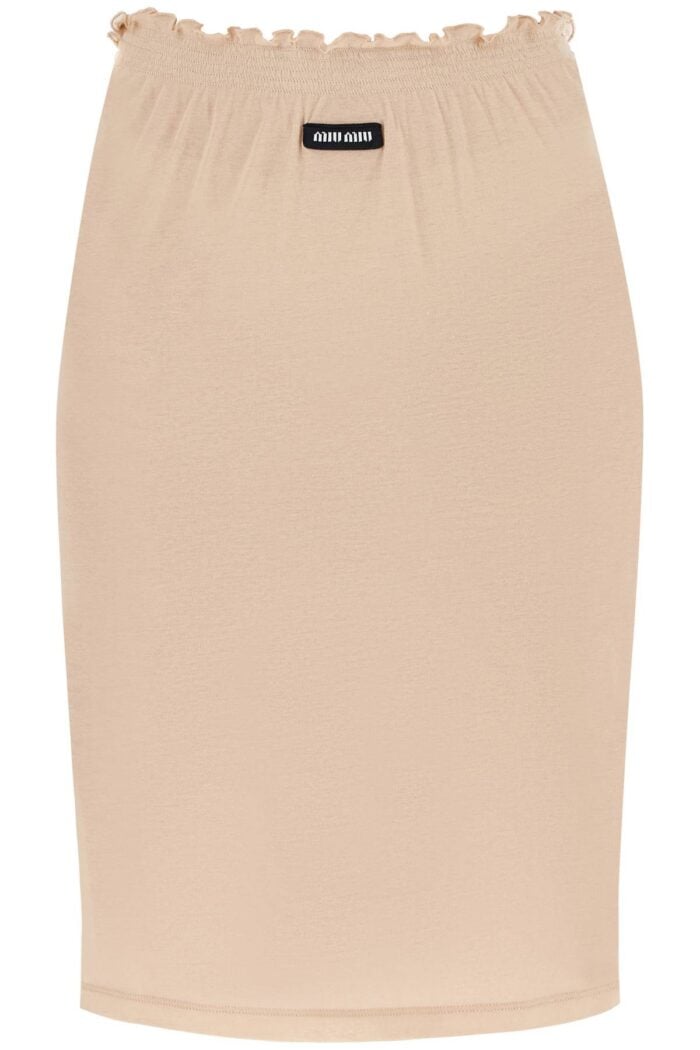 MIU MIU "semi-transparent Jersey Midi Skirt