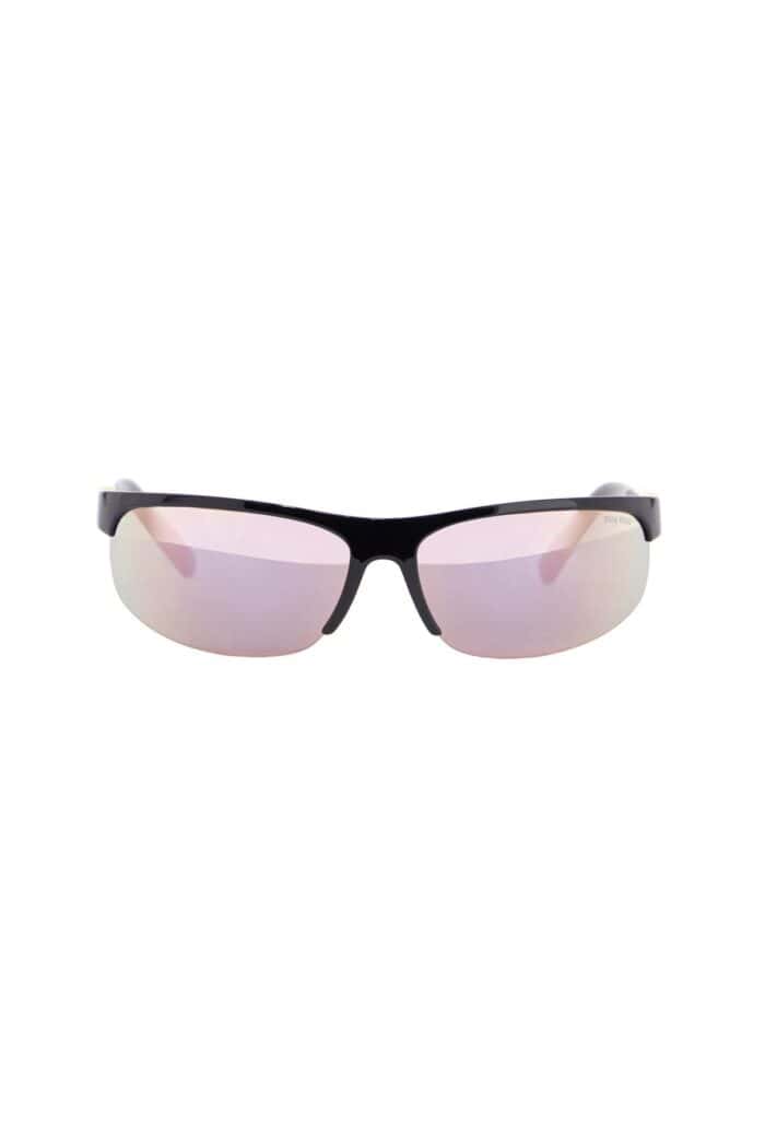 MIU MIU Shiny Black Injected Plastic Sunglasses Uv Protection 0mu A02s