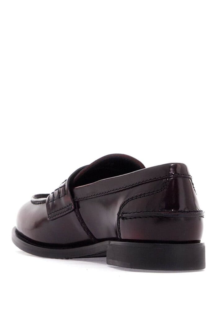 MIU MIU Smoked Brushed Leather Penny Loafers