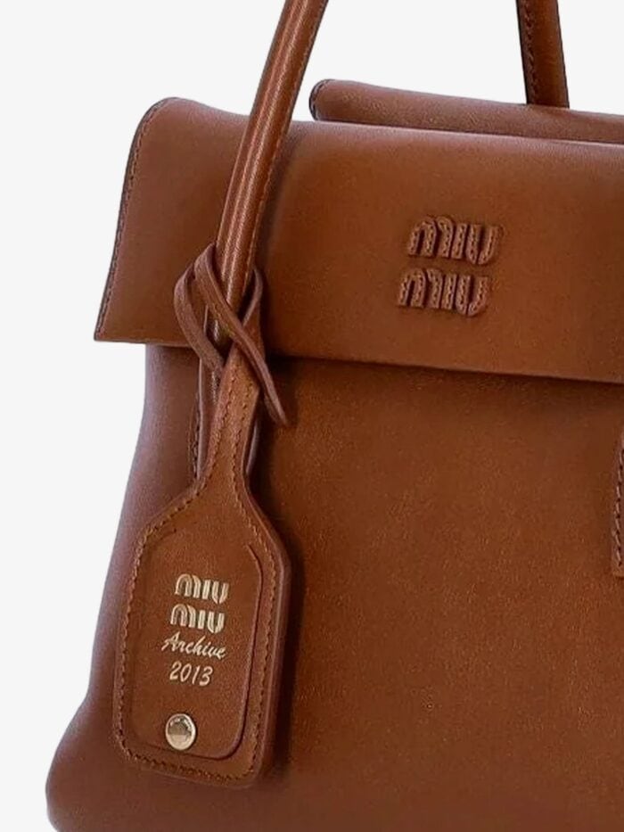 Miu Miu Solitaire Leather Crossbody Bag With Lettering Logo On The Front