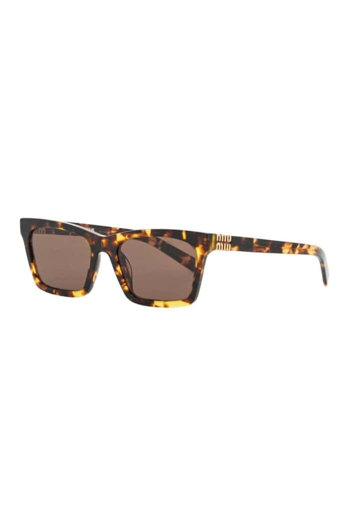 MIU MIU Square Honey Havana Sunglasses With Brown Lenses