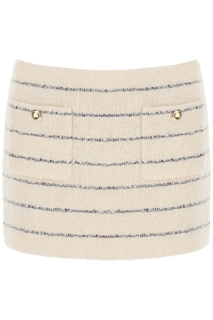 MIU MIU Striped Boucl Mini Skirt