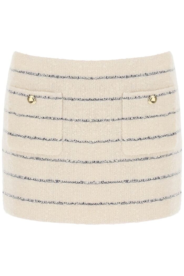 MIU MIU Striped Boucl Mini Skirt