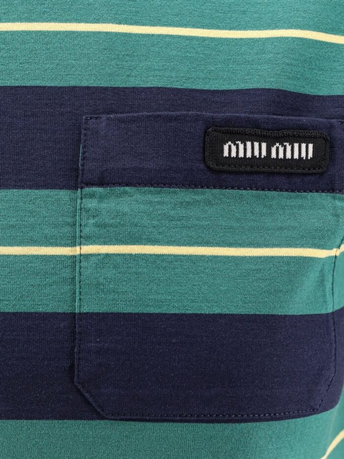 Miu Miu Striped Cotton Jersey T-shirt