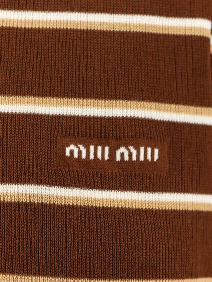 Miu Miu Striped Cotton Polo Shirt