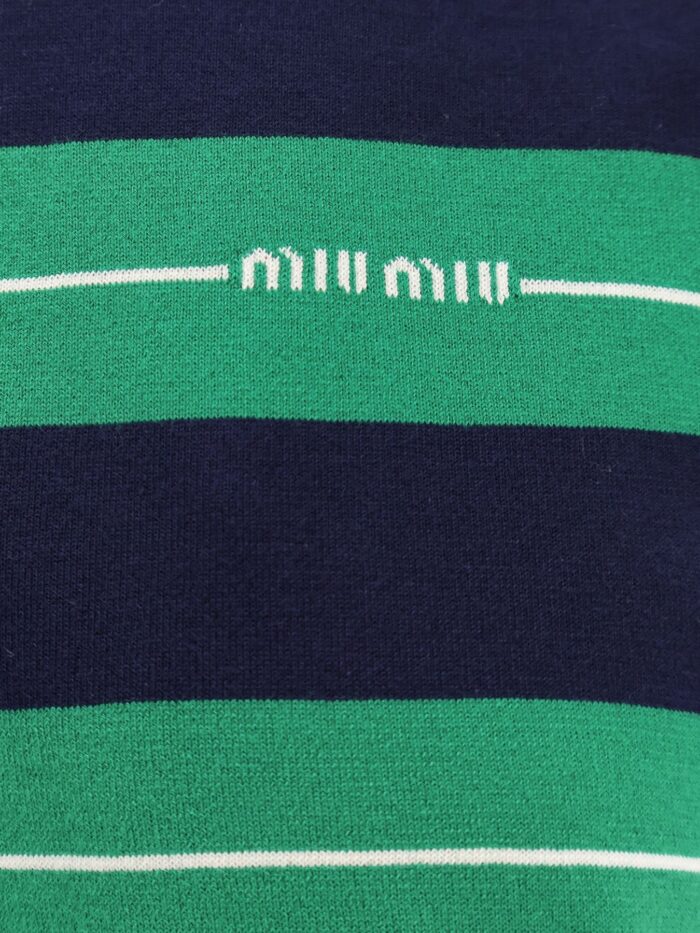 Miu Miu Striped Cotton Polo Shirt