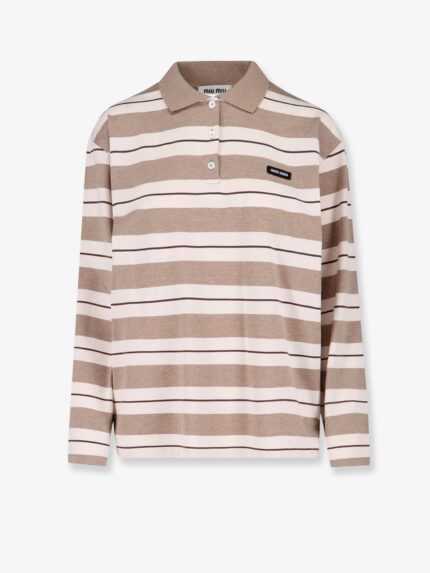 Miu Miu Striped Cotton Polo Shirt