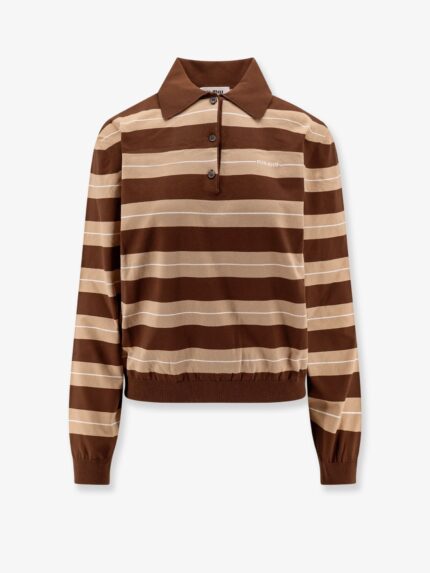 Miu Miu Striped Cotton Polo Shirt