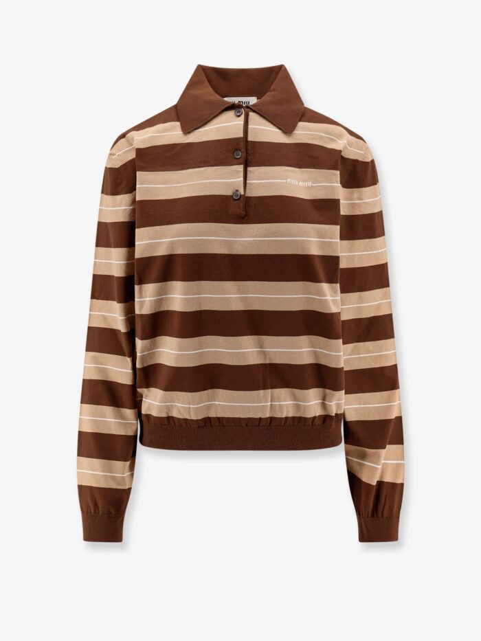 Miu Miu Striped Cotton Polo Shirt