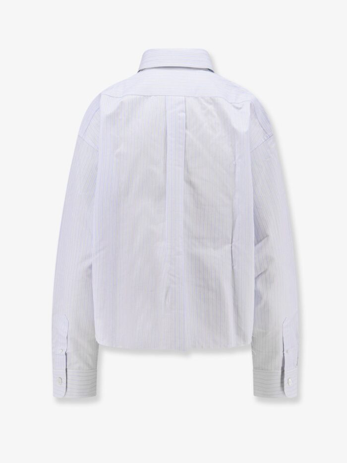 Miu Miu Striped Cotton Shirt With Embroidered Logo